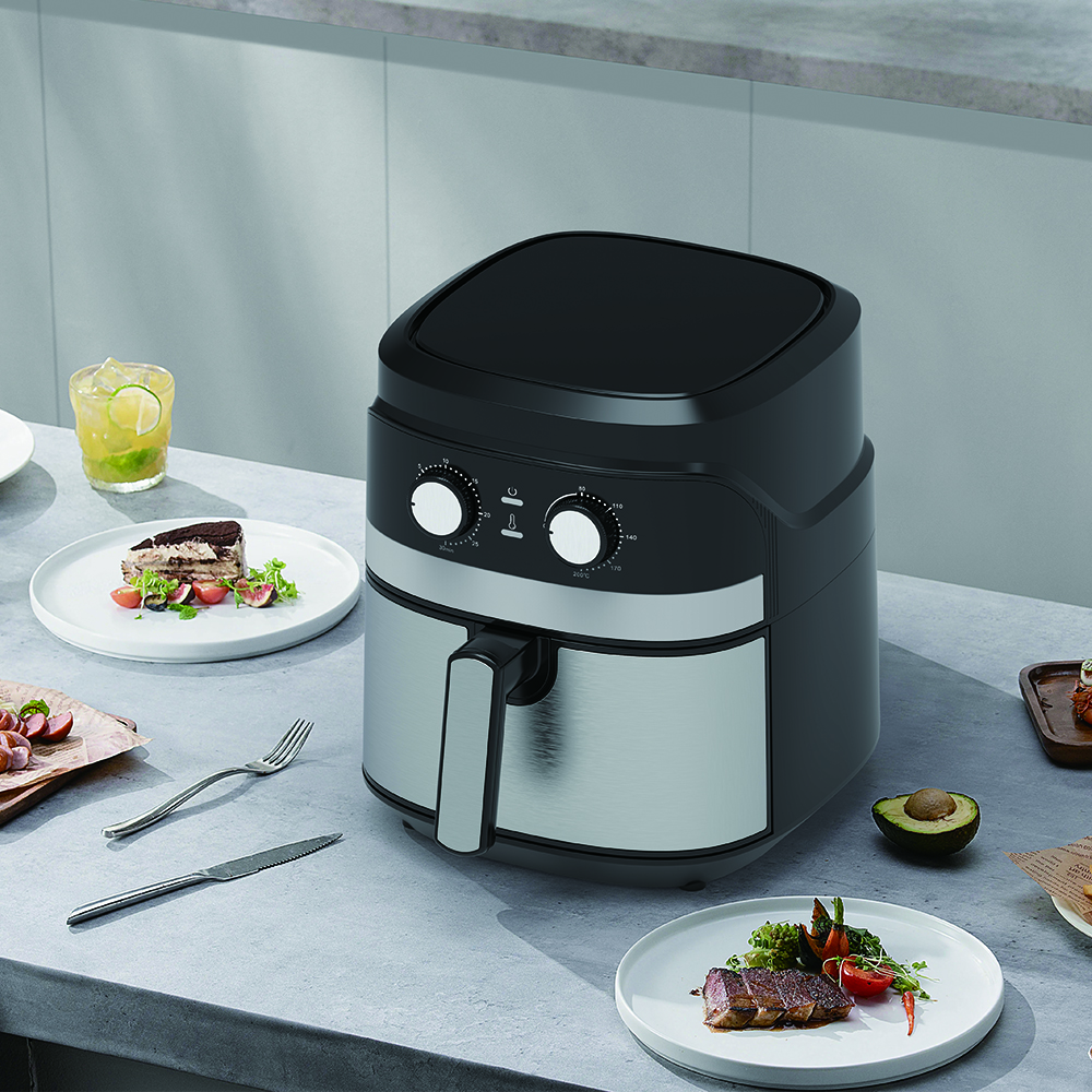 5,5L Knob vezérlési hőmérséklet-időzítő vezérlés Air Fryer YYZG-550S